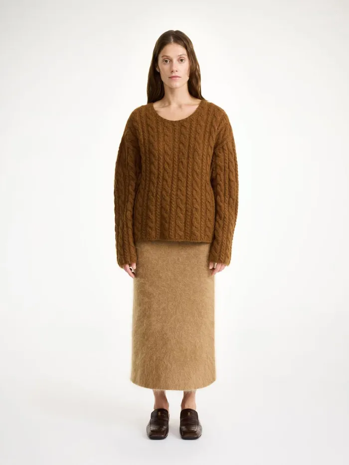 Cierra CableKnit Sweater Bison Women By Malene Birger Knitwear