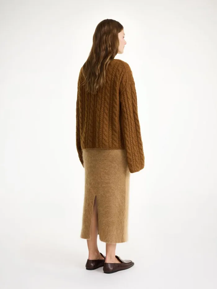 Cierra CableKnit Sweater Bison Women By Malene Birger Knitwear