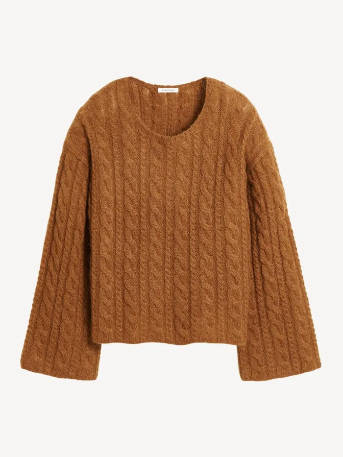 Cierra CableKnit Sweater Bison Women By Malene Birger Knitwear