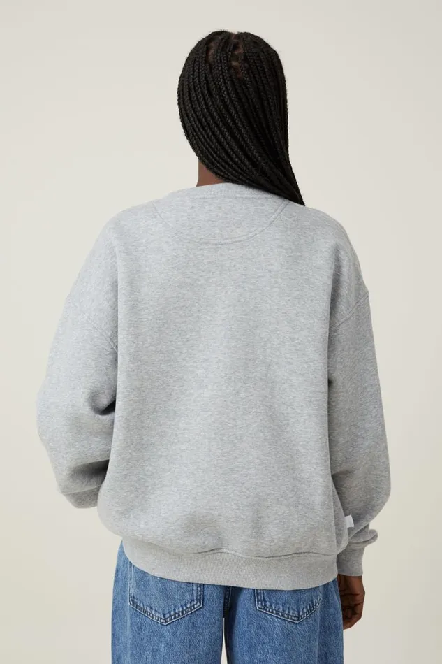 Classic Fleece Graphic Crew Sweatshirt Monte Carlo Grey Marle Women Cotton On Tops Classic Fleece Graphic Crew Sweatshirt Monte Carlo Grey Marle Women Cotton On Tops