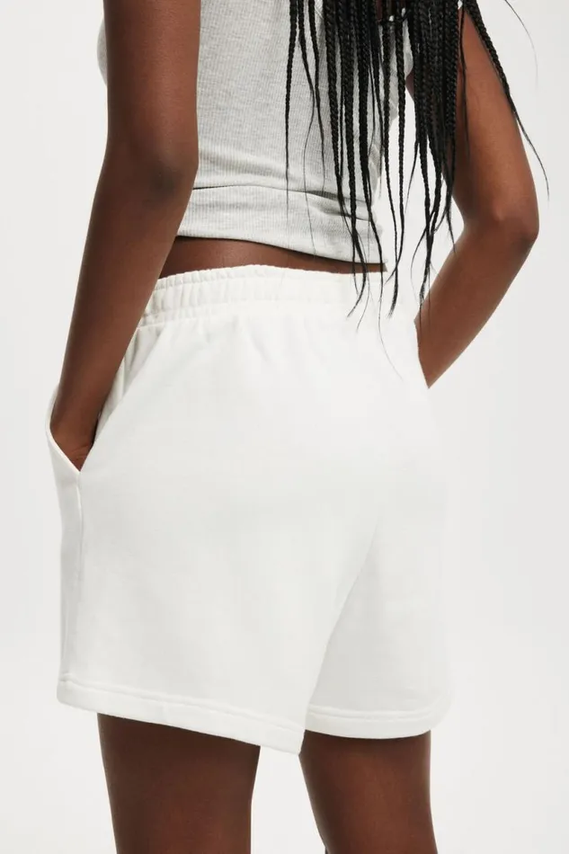 Classic Fleece Short White Women Cotton On Sweats and Hoodies