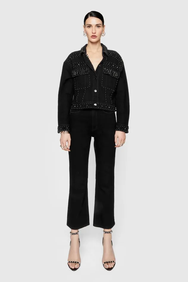 Clothing Bottoms Rebecca Minkoff Hudson Cropped Kick Flare True Black