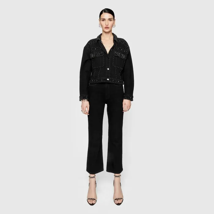 Clothing Bottoms Rebecca Minkoff Hudson Cropped Kick Flare True Black