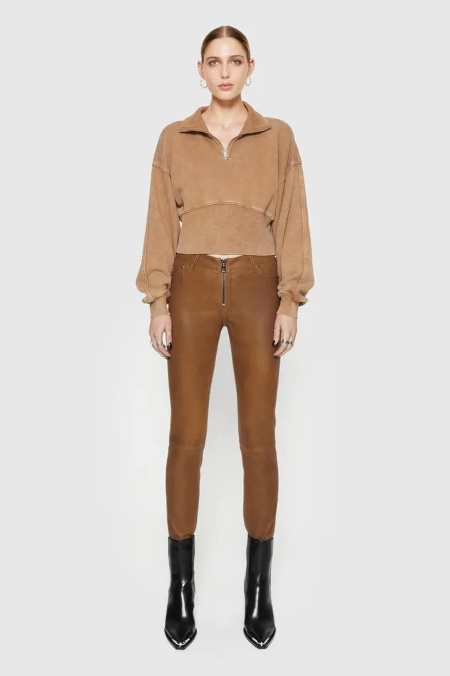Clothing Bottoms Rebecca Minkoff Ziggy Leather Pant Rocher