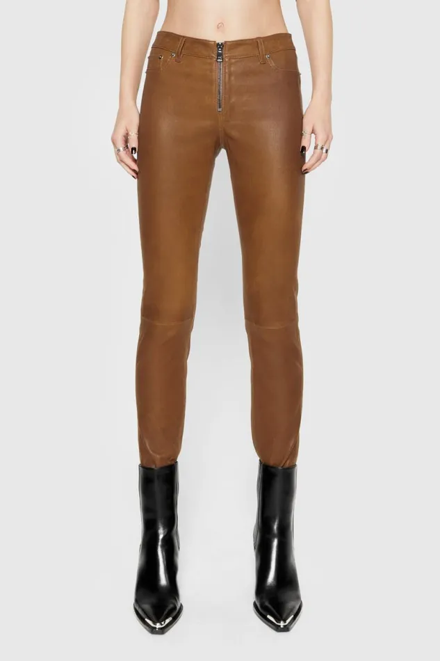 Clothing Bottoms Rebecca Minkoff Ziggy Leather Pant Rocher