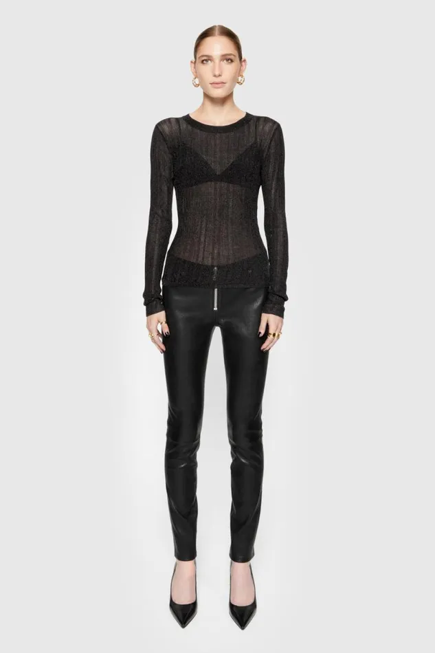 Clothing Bottoms Rebecca Minkoff Ziggy Leather Pant True Black