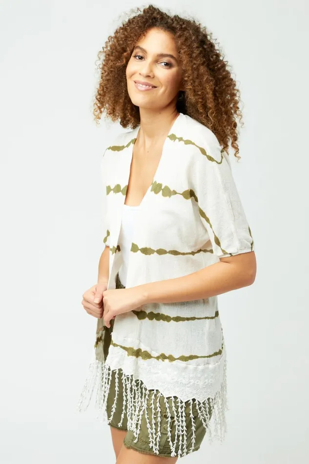 Clothing CoverUps XCVI Kumi Cardigan Carcanet Wash Olive