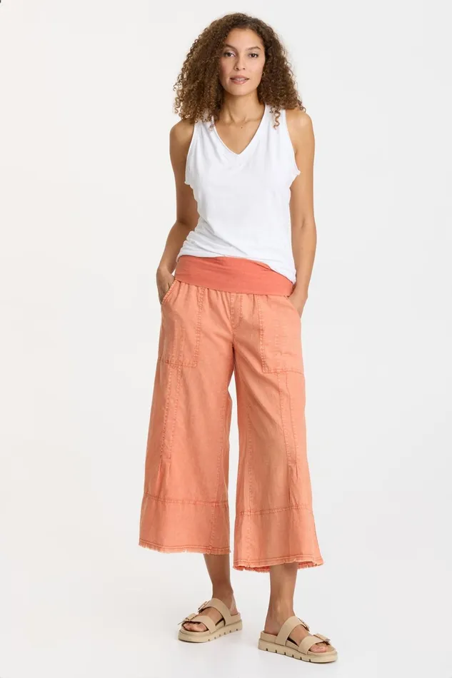 Clothing Crops XCVI Garni Crop Distress Wash Afterglow