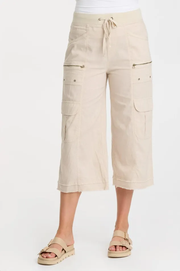 Clothing Crops XCVI Linen Birk Gaucho Cremini