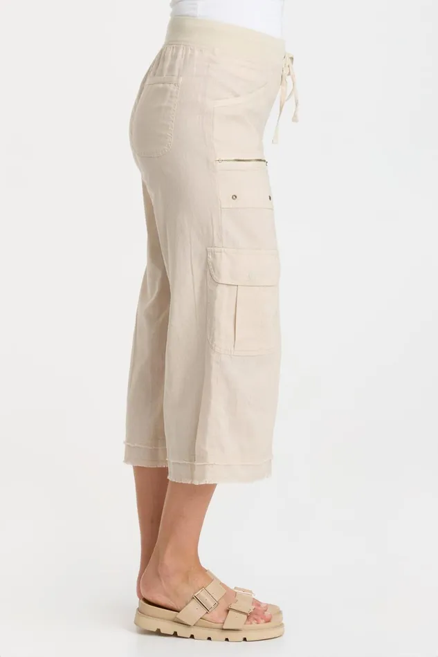 Clothing Crops XCVI Linen Birk Gaucho Cremini