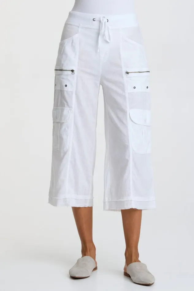 Clothing Crops XCVI Linen Birk Gaucho White