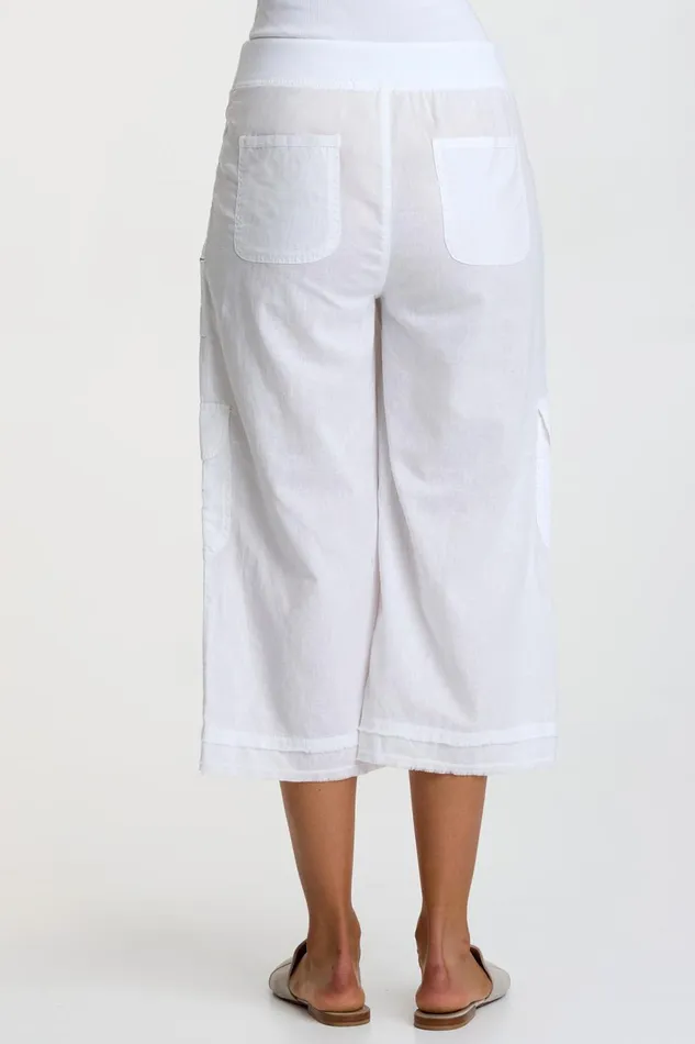 Clothing Crops XCVI Linen Birk Gaucho White