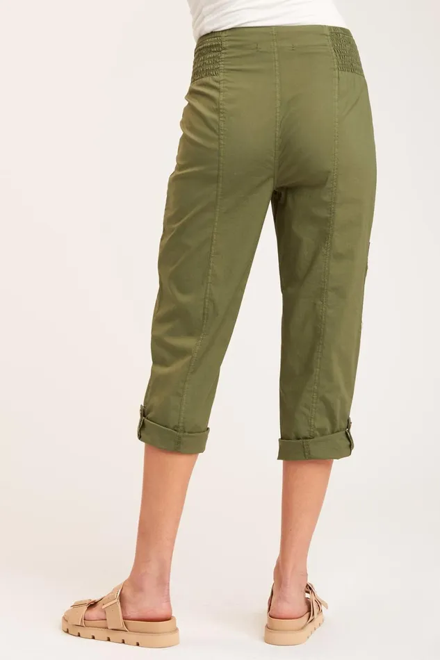 Clothing Crops XCVI Topper Slim Crop Dark Everglades