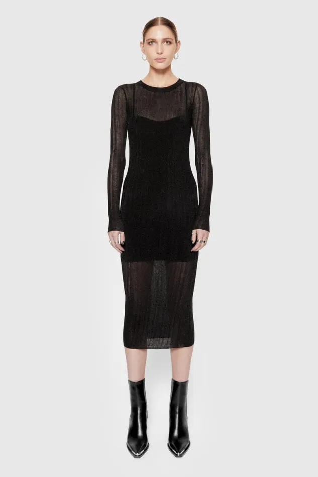 Clothing Dresses Rebecca Minkoff Abbey Metallic Dress Metallic Black