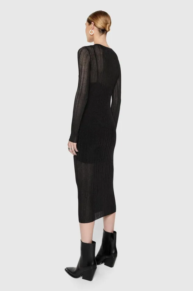 Clothing Dresses Rebecca Minkoff Abbey Metallic Dress Metallic Black