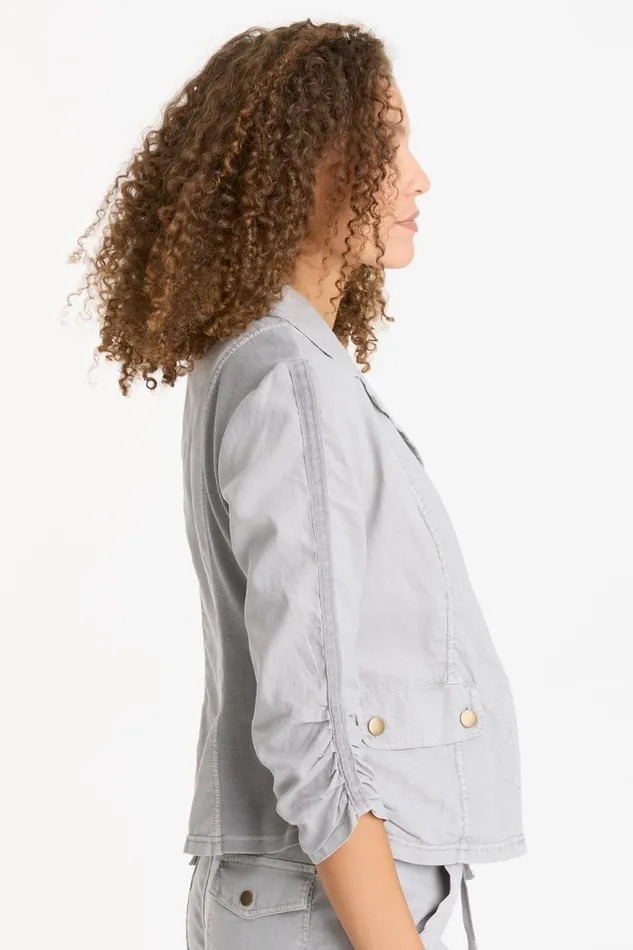 Clothing Jackets XCVI Linen Folksy Jacket Cotton Grey Pigment