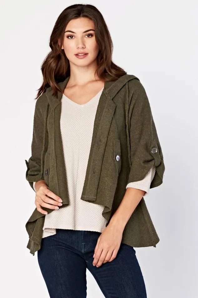 Clothing Jackets XCVI Sweeping Cape Jacket Olivander
