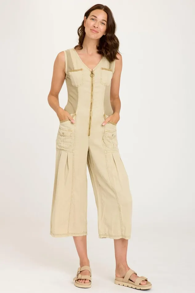 Clothing Jumpsuits XCVI Macgowan Crop Jumpsuit Linwood Sands Pigment