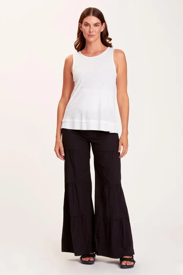 Clothing Pants XCVI Terraced Wide Leg Pant Black