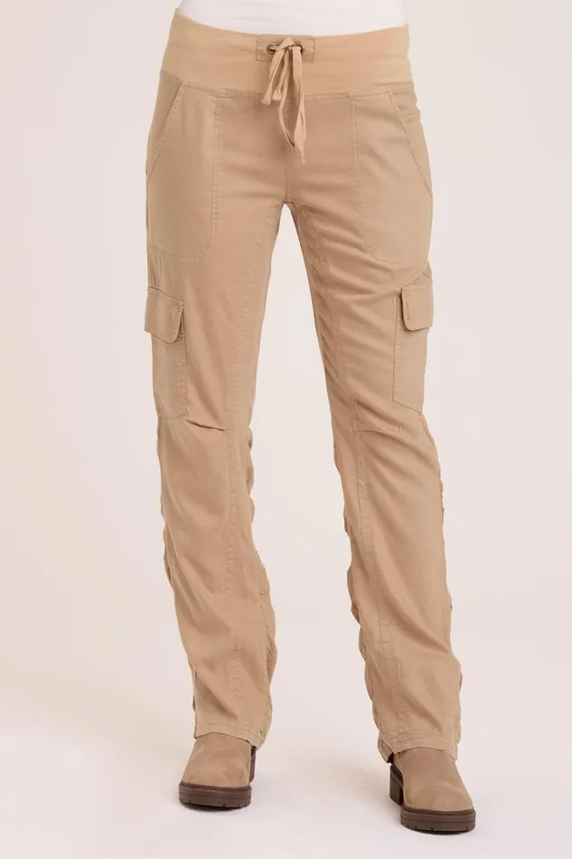 Clothing Pants XCVI Twill Scrunch Leg Cargo Burlap