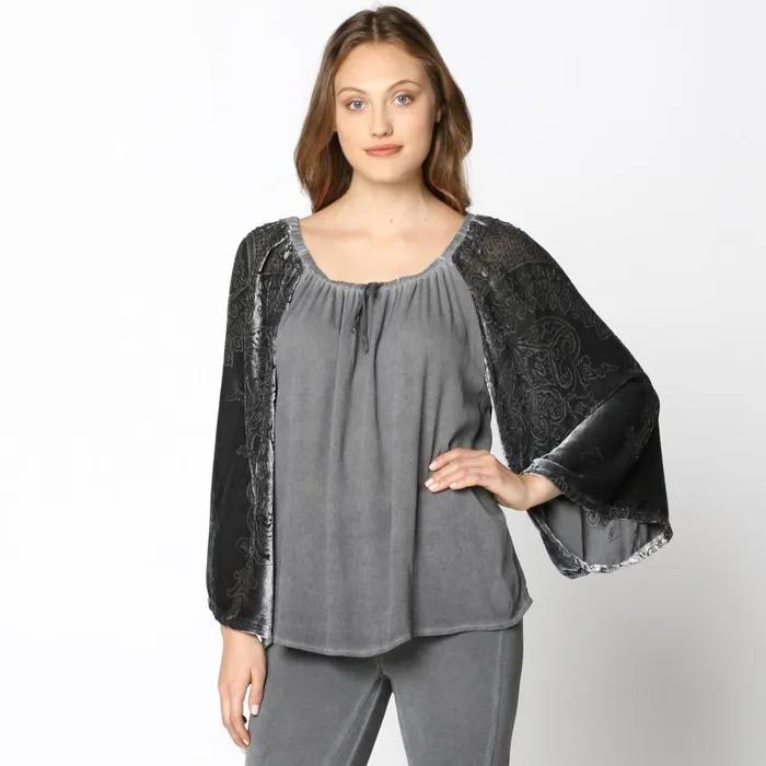 Clothing ShirtsBlouses XCVI Aylen Top Oil Wash London Grey