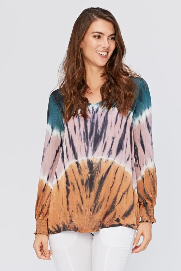 Clothing ShirtsBlouses XCVI Bluma VNeck Top Jettison Wash