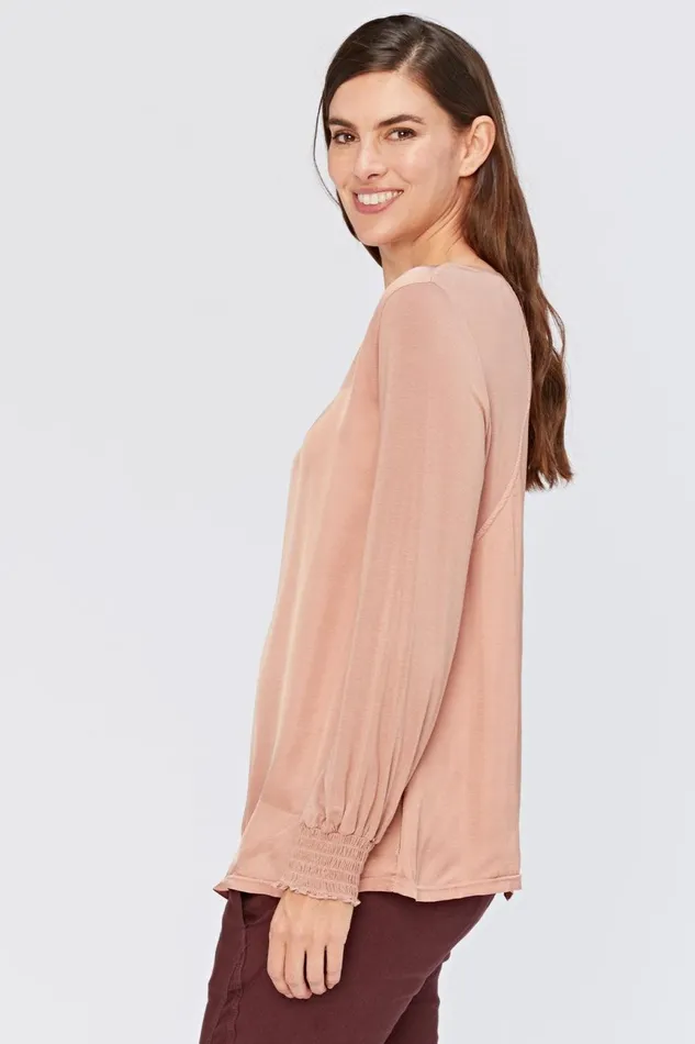 Clothing ShirtsBlouses XCVI Bluma VNeck Top Palmetto Pink