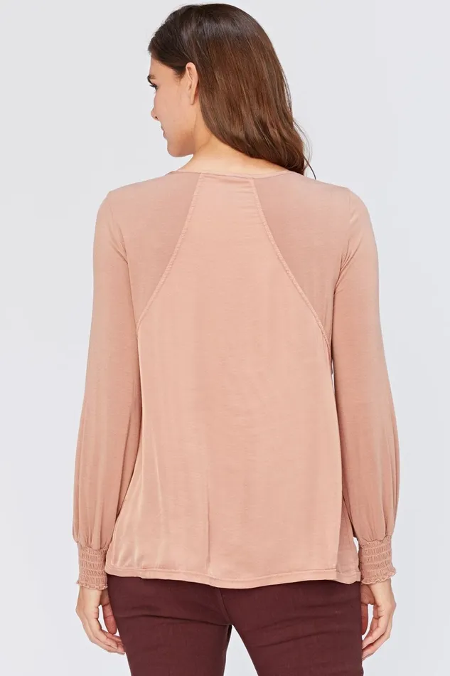 Clothing ShirtsBlouses XCVI Bluma VNeck Top Palmetto Pink