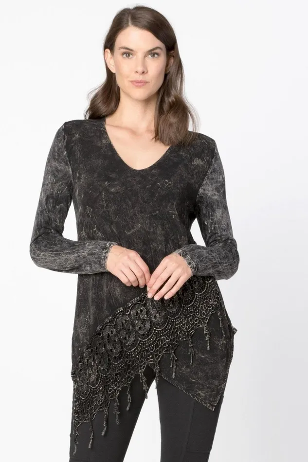Clothing ShirtsBlouses XCVI Dafne Top Distress Wash Black