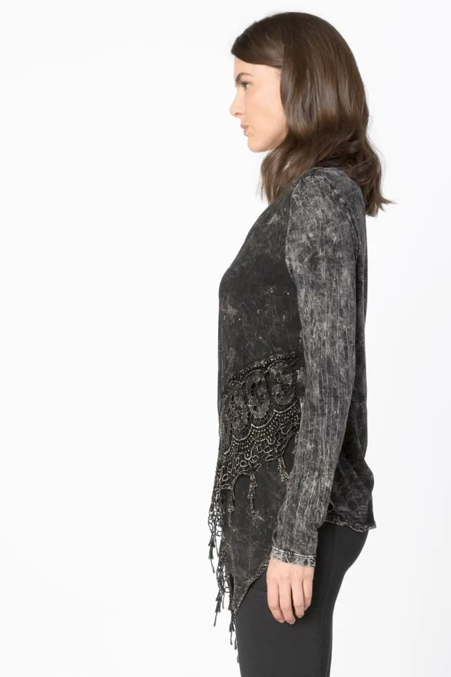 Clothing ShirtsBlouses XCVI Dafne Top Distress Wash Black