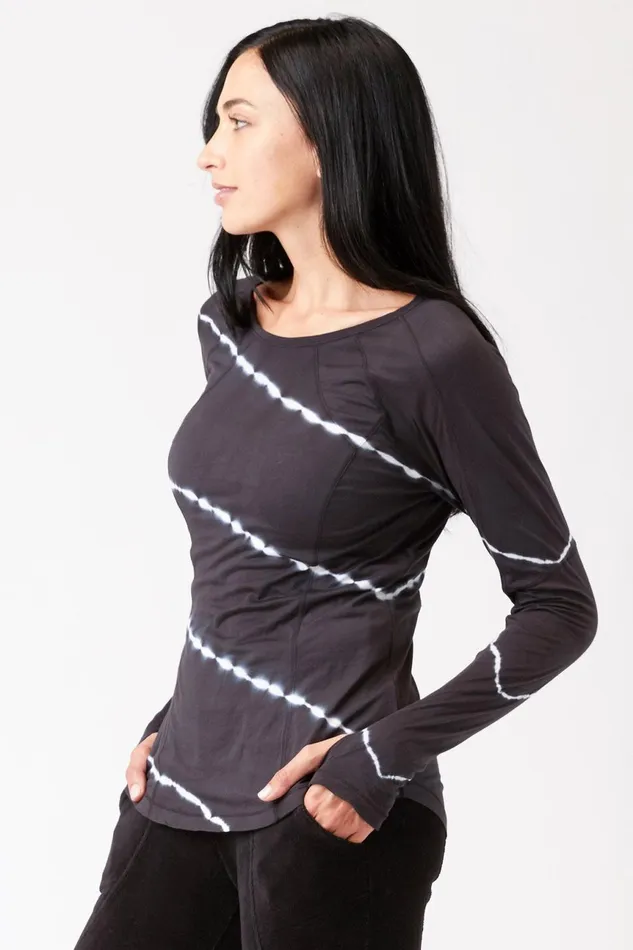 Clothing ShirtsBlouses XCVI Edan Long Sleeve Sequence Wash Obsidian