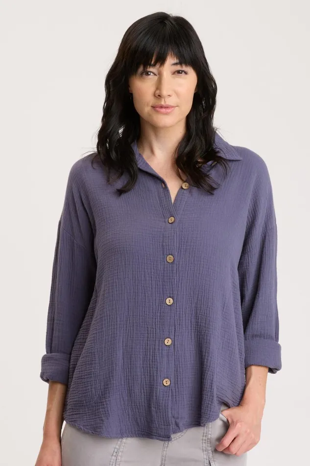 Clothing ShirtsBlouses XCVI Judson Shacket Nightshadow