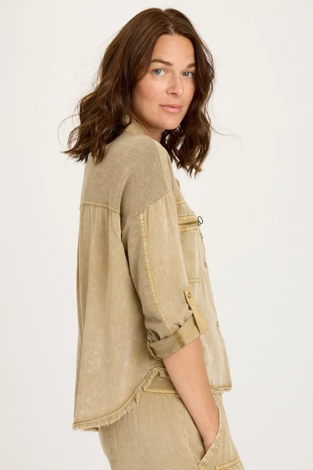 Clothing ShirtsBlouses XCVI Kapp ButtonUp Distress Wash Linwood