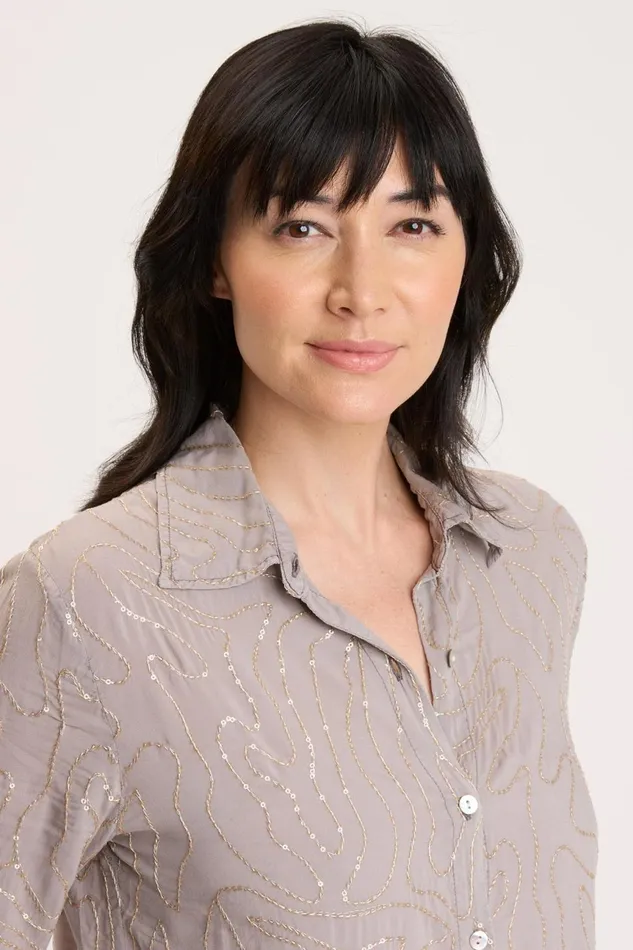 Clothing ShirtsBlouses XCVI Seraphina ButtonUp Zinc Pigment