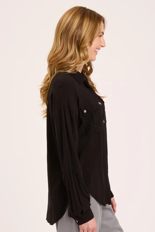 Clothing ShirtsBlouses XCVI Smithson ButtonUp Black