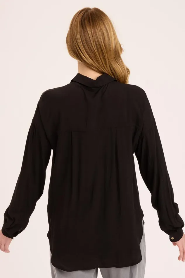 Clothing ShirtsBlouses XCVI Smithson ButtonUp Black