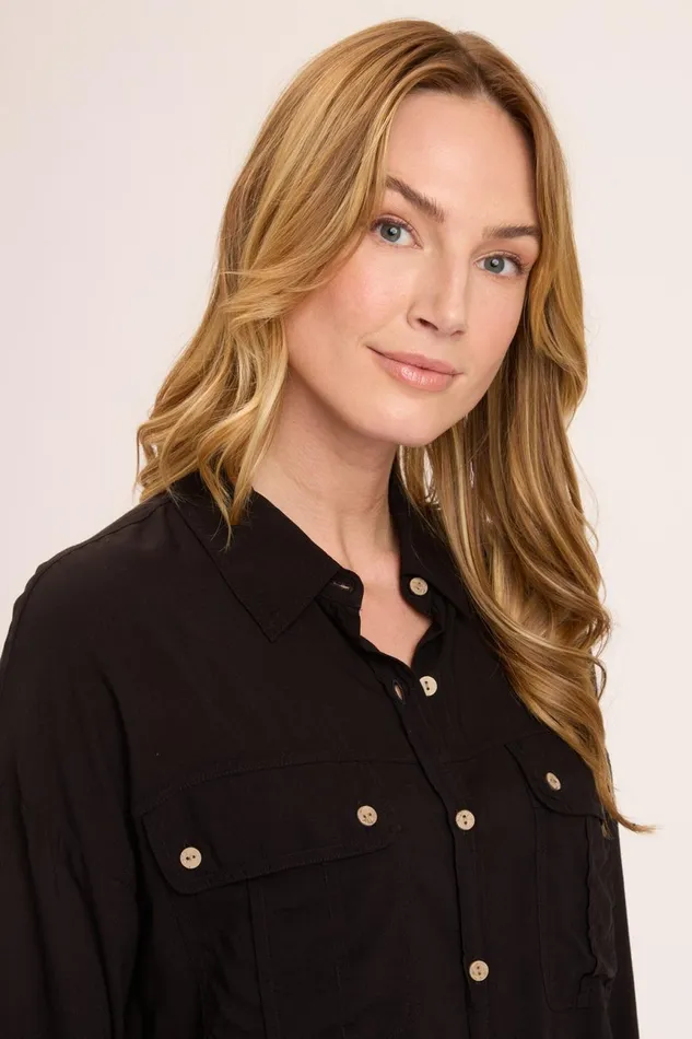 Clothing ShirtsBlouses XCVI Smithson ButtonUp Black