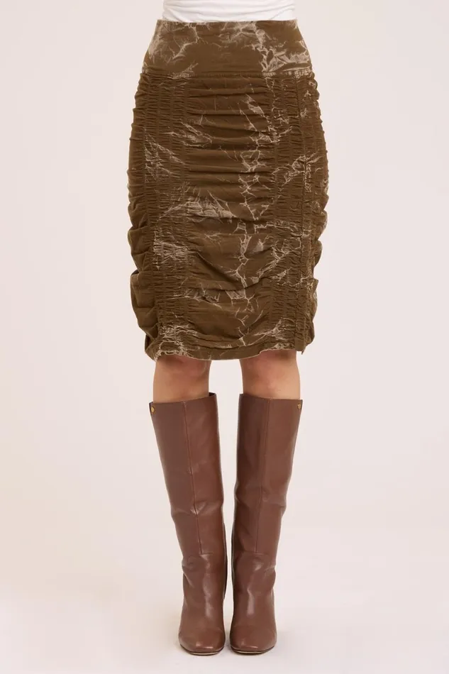 Clothing Skirts XCVI Cord Midi Trace Stone Wash Courtyard