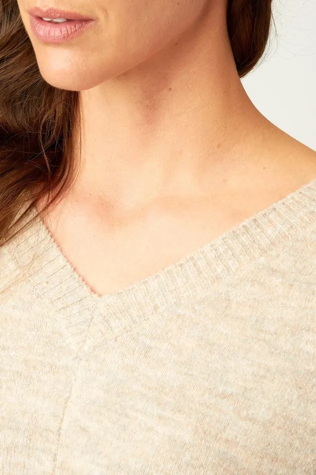 Clothing Sweaters XCVI Gretchen VNeck Oatmeal Heather
