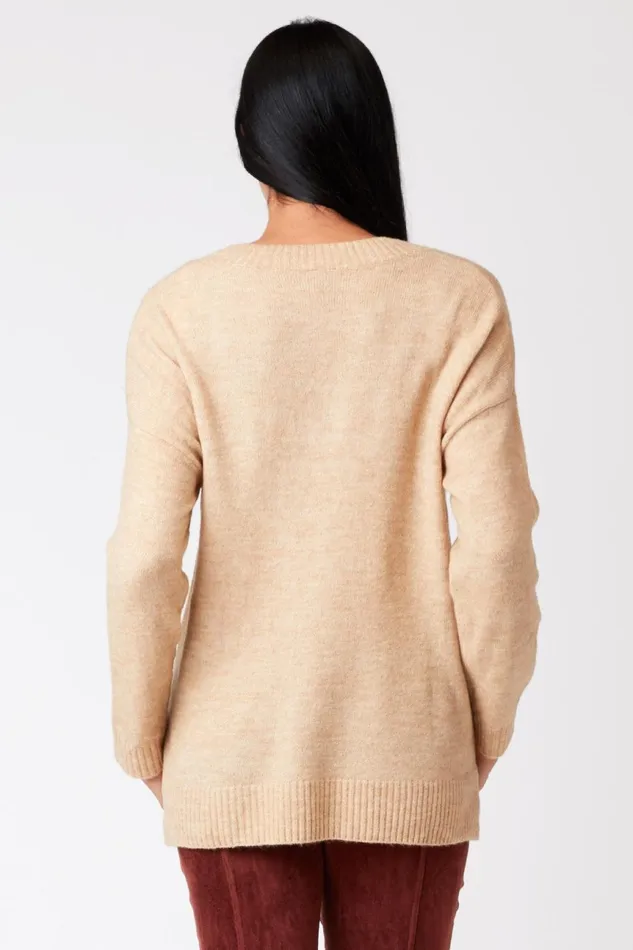 Clothing Sweaters XCVI Zoya VNeck Sweater Pale Camel