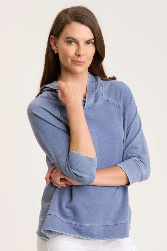 Clothing Sweatshirts XCVI Shula Hoodie Skyscape Burnout