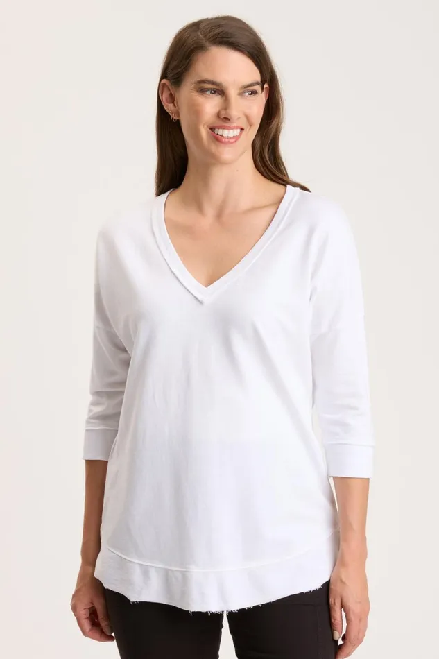 Clothing Sweatshirts XCVI Terry Fira Pullover White