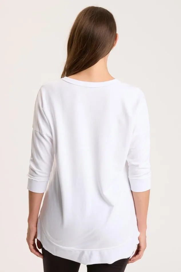 Clothing Sweatshirts XCVI Terry Fira Pullover White
