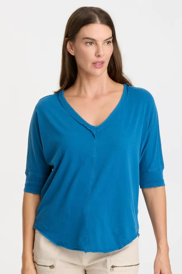 Clothing Tees XCVI Gardiner Banded Sleeve Top 20 Poseidon Pigment