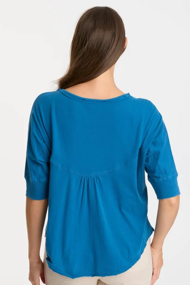 Clothing Tees XCVI Gardiner Banded Sleeve Top 20 Poseidon Pigment