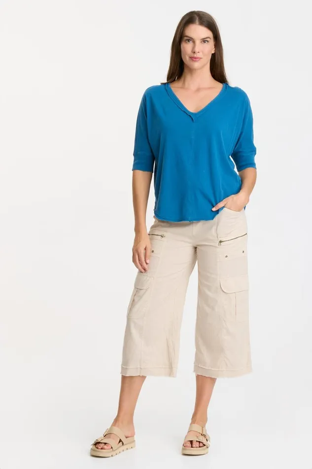 Clothing Tees XCVI Gardiner Banded Sleeve Top 20 Poseidon Pigment