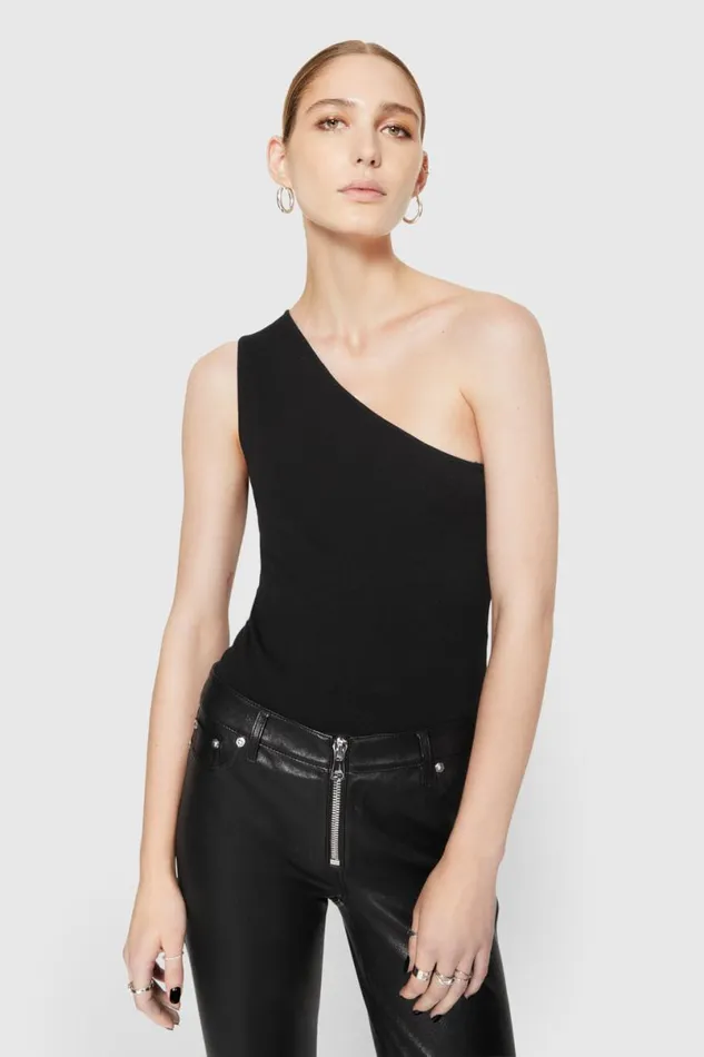 Clothing Tops Rebecca Minkoff Bonnie OneShoulder Bodysuit True Black