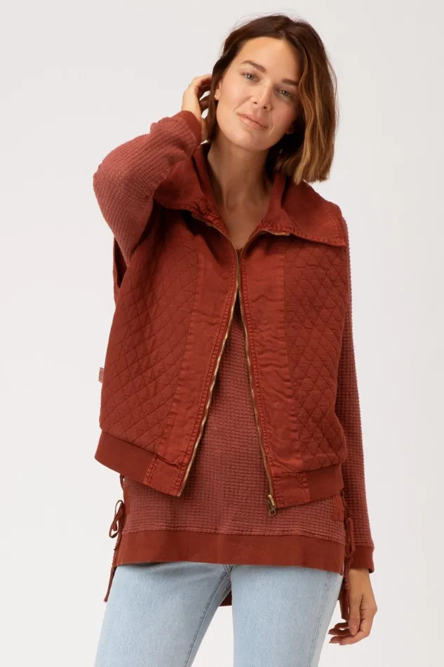 Clothing Vests XCVI Pinnacles Reversible Vest Mahogany