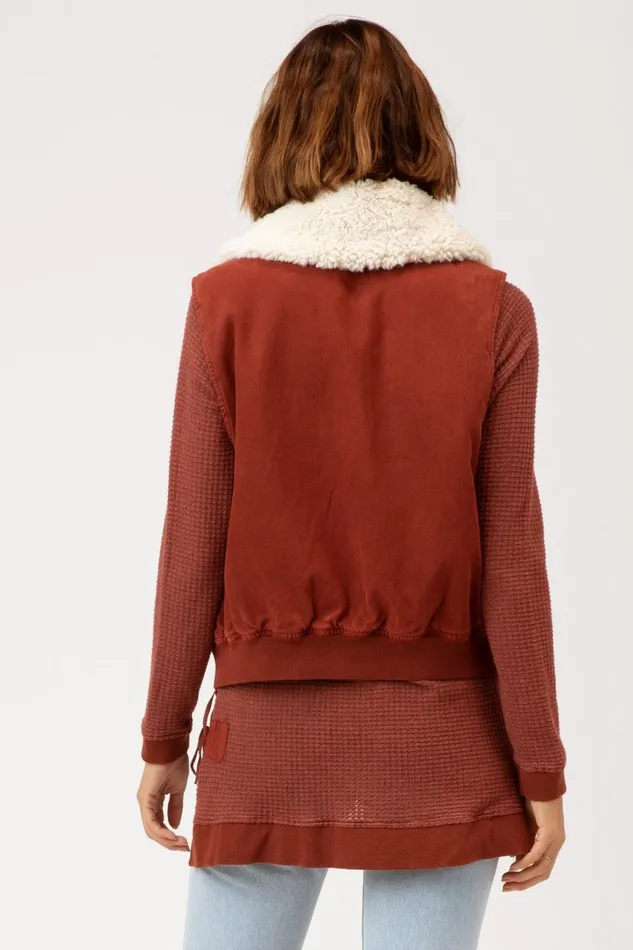 Clothing Vests XCVI Pinnacles Reversible Vest Mahogany