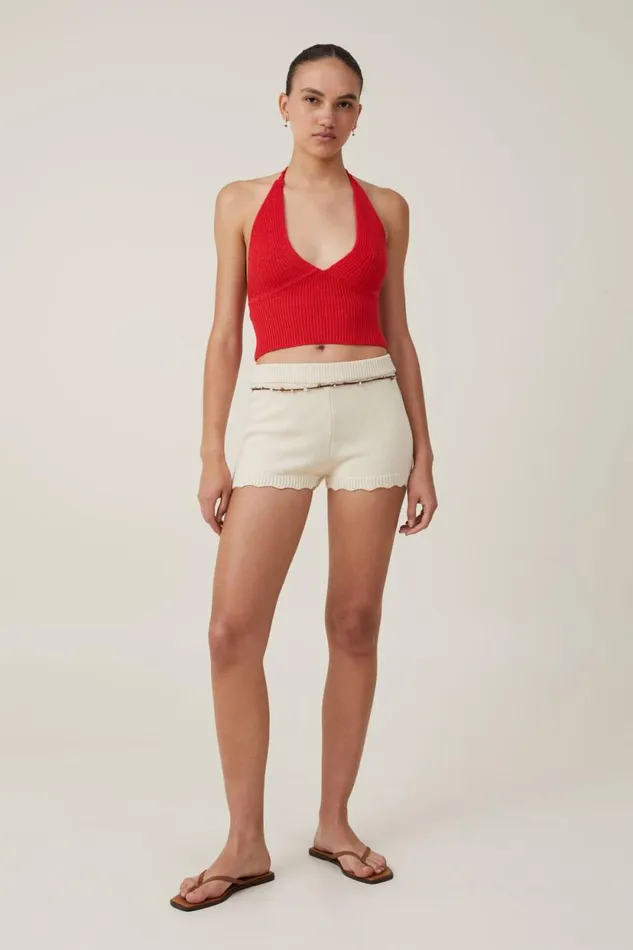 Clover Crochet Knit Short Ecru Women Cotton On Shorts